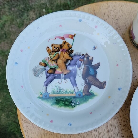 Lenox Heirloom China Bears 3 pieces Child Set Dish in a box - Picture 5 of 14